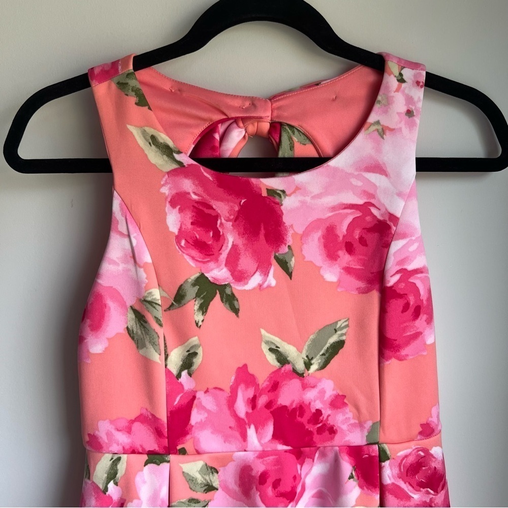 Bonnie Jean Coral Flower Dress - Size 16 - Picture 3 of 14